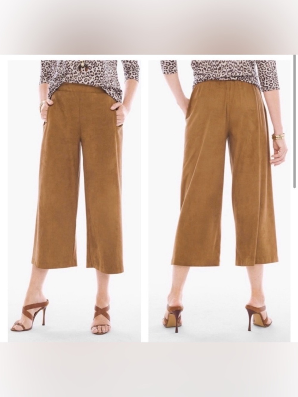 Chico's faux suede crop pants 2.5 (L/14)